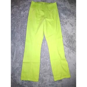 Diane Gilman DG2 Women's High Waist Pants Size Medium Bootcut Casual Lime Green